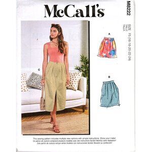 McCall's M8222 Misses 16 to 24 High-Waisted Pencil Skirt Uncut Sewing Pattern